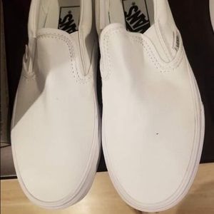White Vans Slip Ons